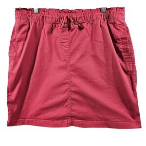 Croft & Barrow Adjustable Waist Short Skirt in Deep Salmon - Women's Large